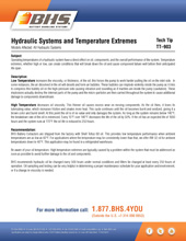 Tech Tip-903: Hydraulic Systems and Temperature Extremes